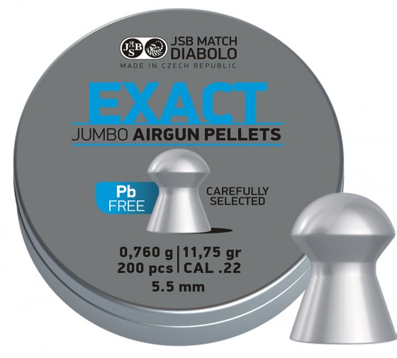 Diabolo JSB Exact Jumbo Lead Free 5,5mm 200db
