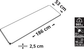 Önfelfújódó derékalj Cattara 2,5cm kék
