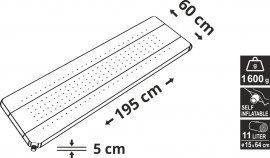 Önfelfújó Cattara matrac 5 cm kék-szürke