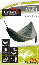 NYLON függőágy 275x137 cm zöld-barna