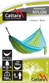NYLON függőágy 275x137 cm zöld-kék
