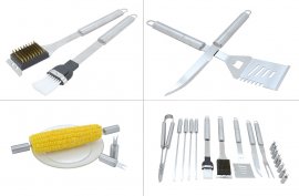 Grillező szerszámkészlet, 18 db, ALU koffer