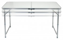 Kemping asztal Double teleszkópos, szürke + 4x szék