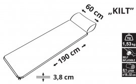 Önfelfújódó Kilt 3,8 cm kempingmatrac párnával