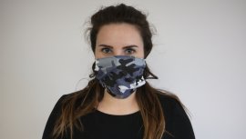 Téli pamut szájmaszk Camo négyzet