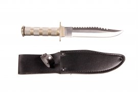 Survival kés Fox Outdoor bőrtokkal