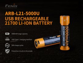 Fenix 21700 5000 mAh USB-C tölthető akkumulátor (Li-Ion)