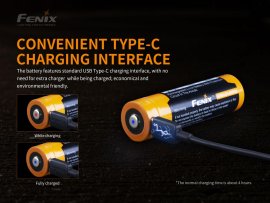 Fenix 21700 5000 mAh USB-C tölthető akkumulátor (Li-Ion)