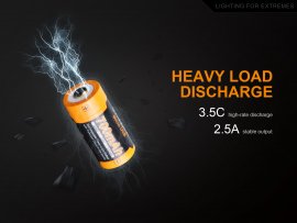 Fenix RCR123A/16340 (Li-ion) újratölthető USB akkumulátor
