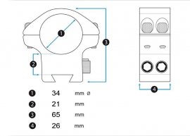 Szerelék Eagle Vision Backward Infinity 22mm/34mm magasságban állítható