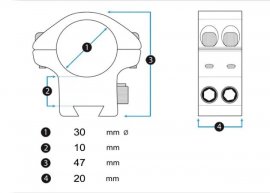 Szerelék Element Optics Accu-Lite 22mm/30mm közepes