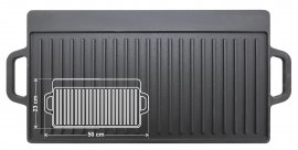 Kétrészes grill lap, kétoldalas, 50x23x1,4cm