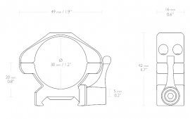 Szerelék Hawke Precision Steel 22mm/30mm alacsony acél gyorskioldós