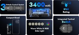 Zseblámpa Wuben X4 Black 3