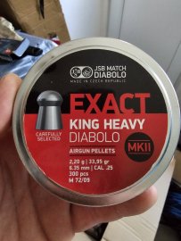 Értékelések: Diabolo JSB Exact King Heavy MKII 6,35mm 300db - 1