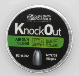 Értékelések: JSB KnockOut Slugs 6,37mm 2,170g 150db - 1