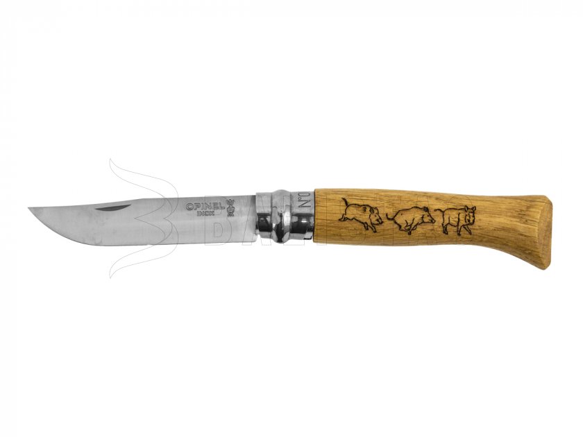 Zsebkés Opinel 8 Zavírací Inox Bükk Motiv Kance