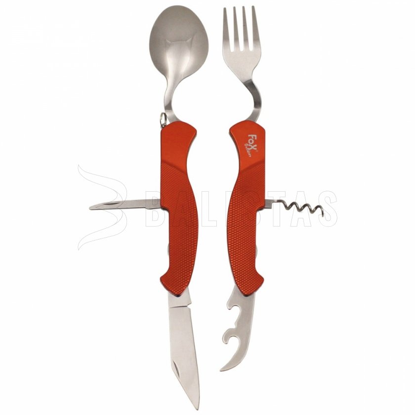 Összecsukható evőeszköz Fox Outdoor 6 részes piros 44051