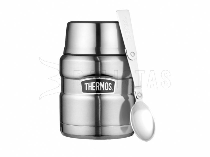 Ételtermosz kanállal Thermos King 0,47 l steel