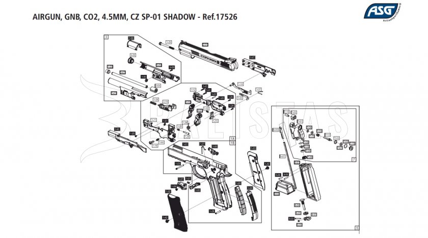 Légpisztoly ASG CZ-75 SP-01 Shadow 4,5mm