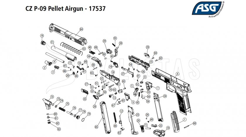 Légpisztoly ASG CZ P-09 Blowback 4,5mm