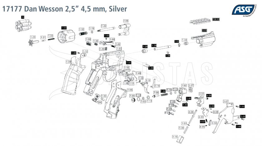 Légpisztoly revolver ASG Dan Wesson 2,5" 4,5mm