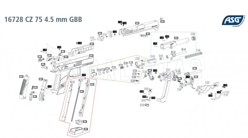 Légpisztoly ASG CZ 75 P-07 Duty DT Blowback 4,5mm