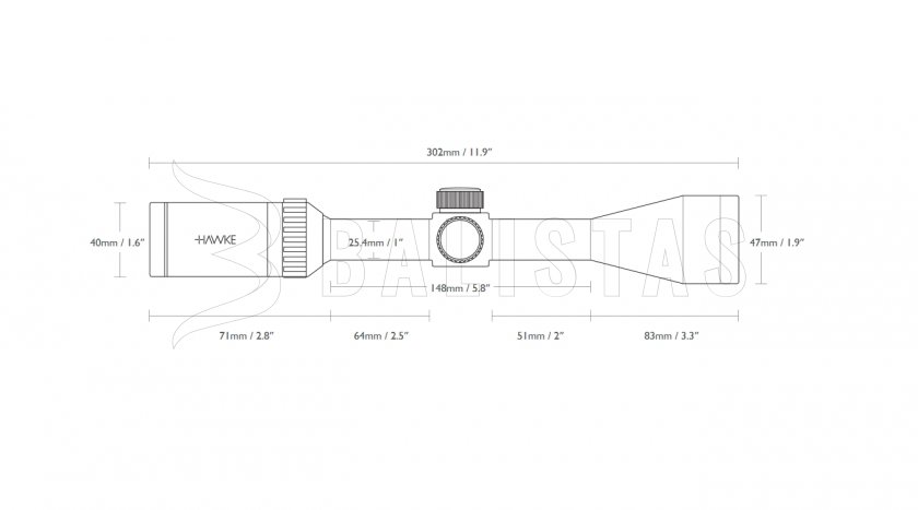 Hawke Vantage 4x32 AO Mil Dot céltávcső