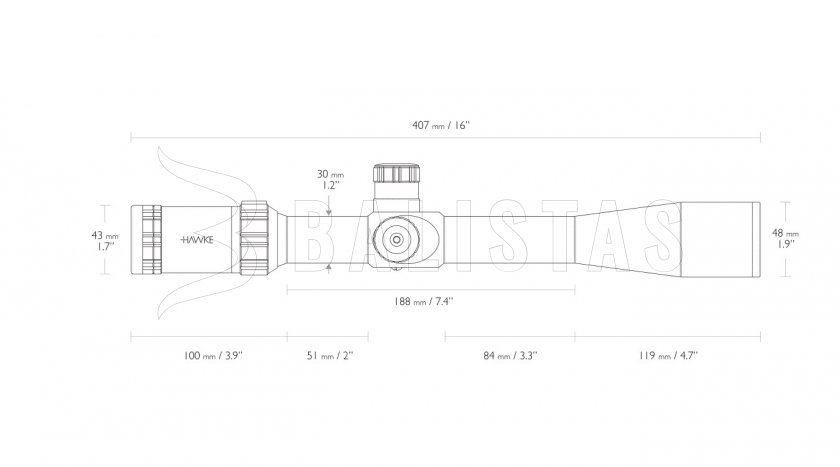 Hawke Sidewinder Tactical SF 8,5-25x42 20x Half MD céltávcső