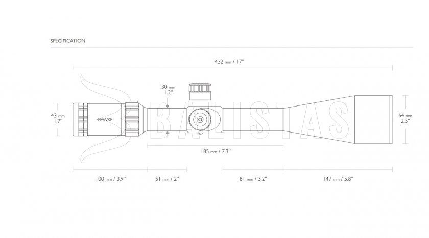 Hawke Sidewinder 30 SF 8-32x56 20x Half Mil Dot távcső