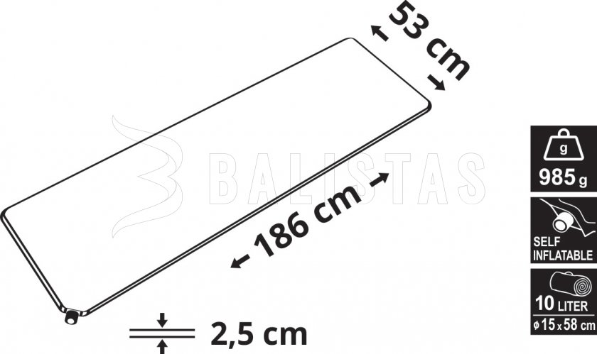 Önfelfújódó derékalj Cattara 2,5cm kék