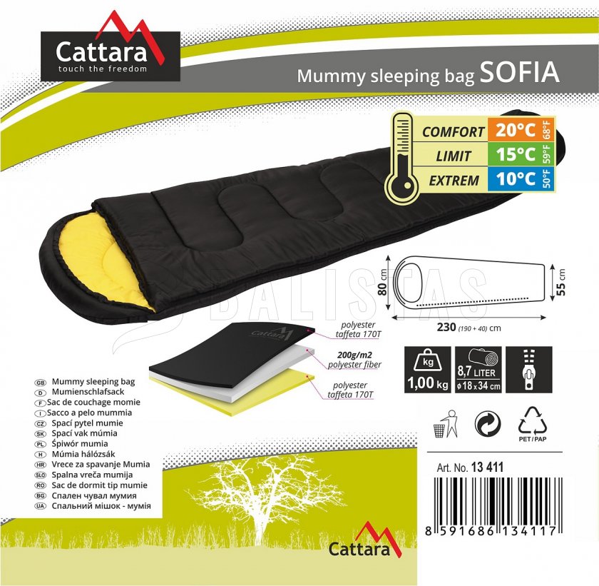 Múmia hálózsák Sofia 210cm
