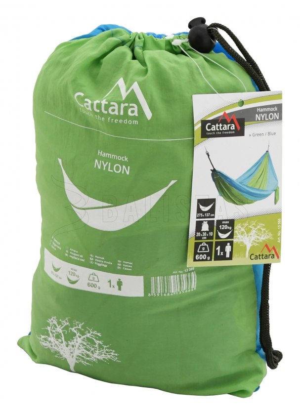 NYLON függőágy 275x137 cm zöld-kék