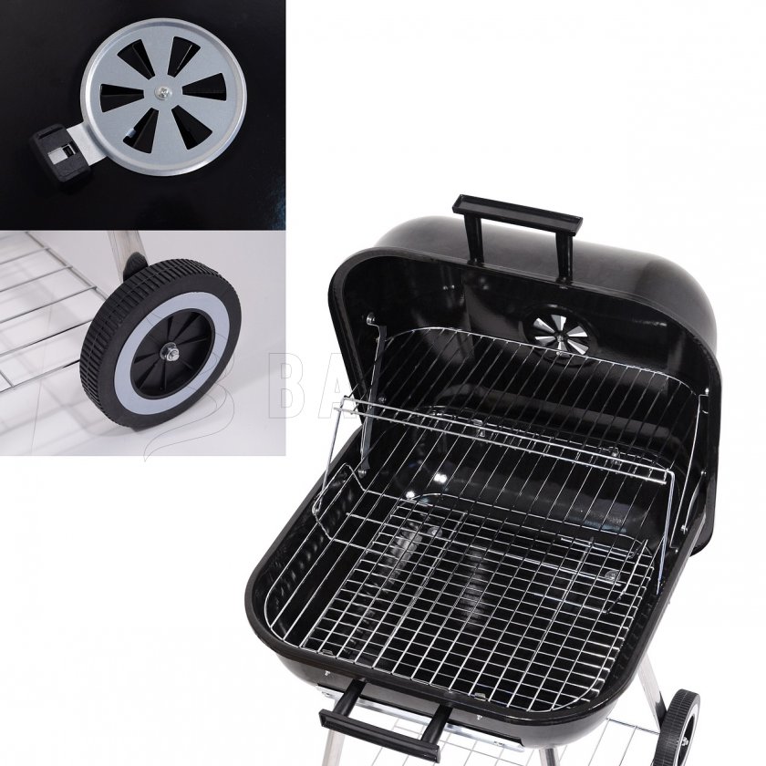 Trapani téglalap alakú faszenes grill, 46 cm