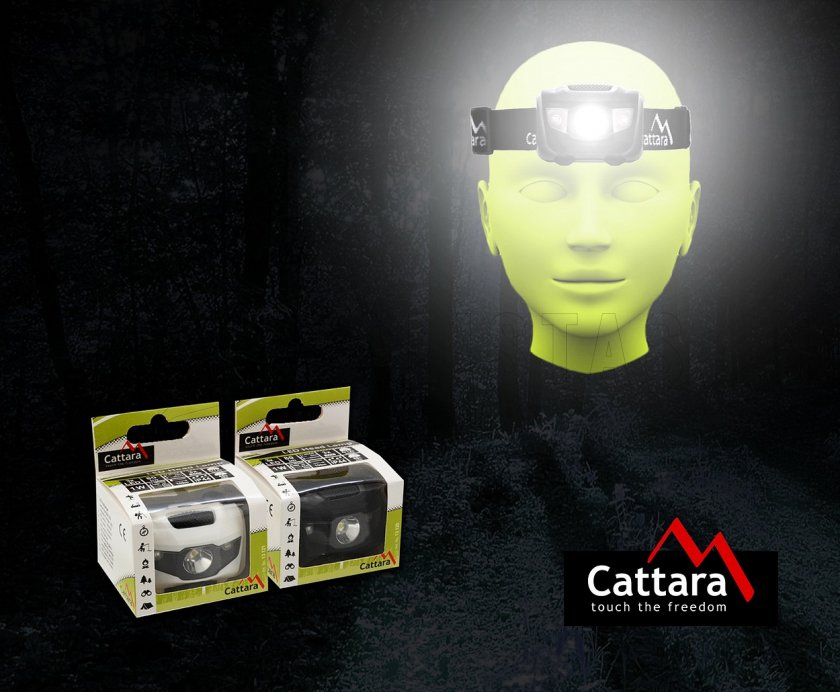 LED fejlámpa 80 lm fekete-fehér