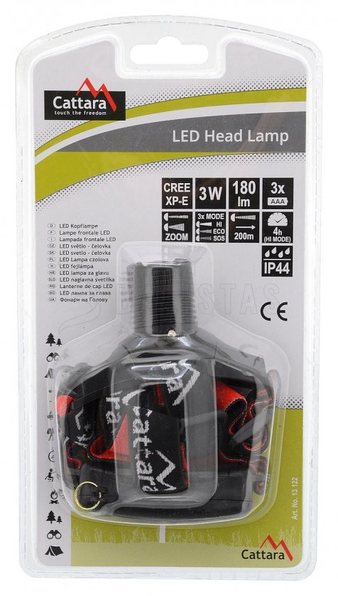 LED fejlámpa 180 lm zoom
