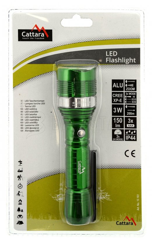 Kézi LED zseblámpa 150 lm ZOOM 3 funkció