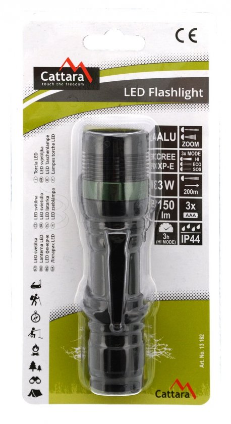 Zseblámpa LED 150 lm ZOOM 3 funkció