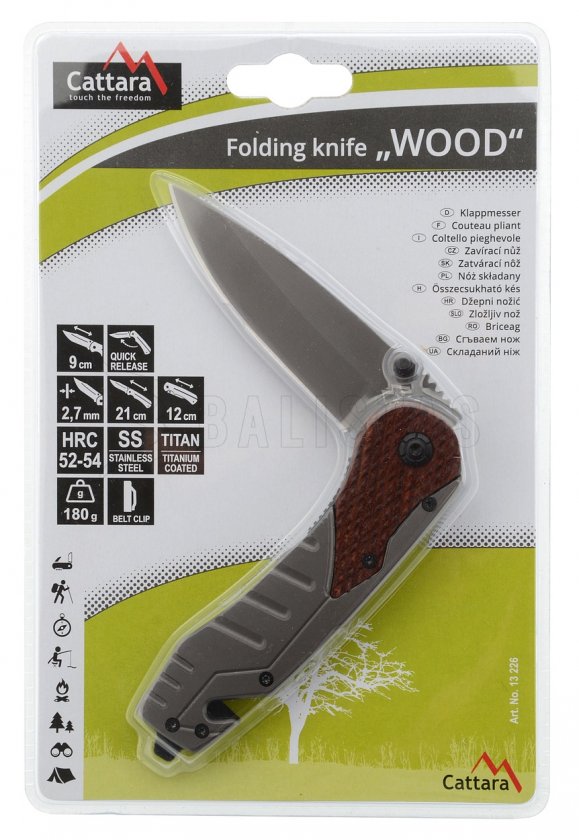 Zsebkés Wood biztonsági zárral 21 cm