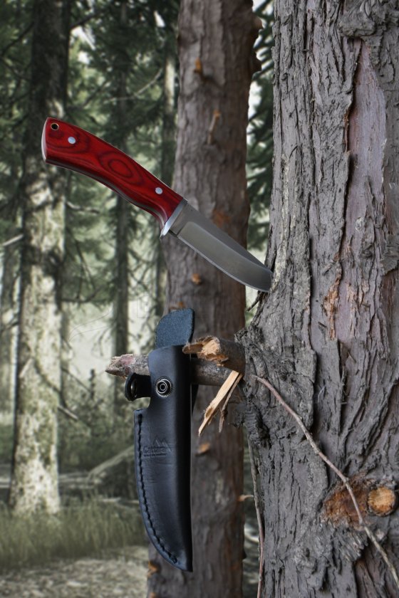 Tőr Trapper 21 cm bőrtokkal