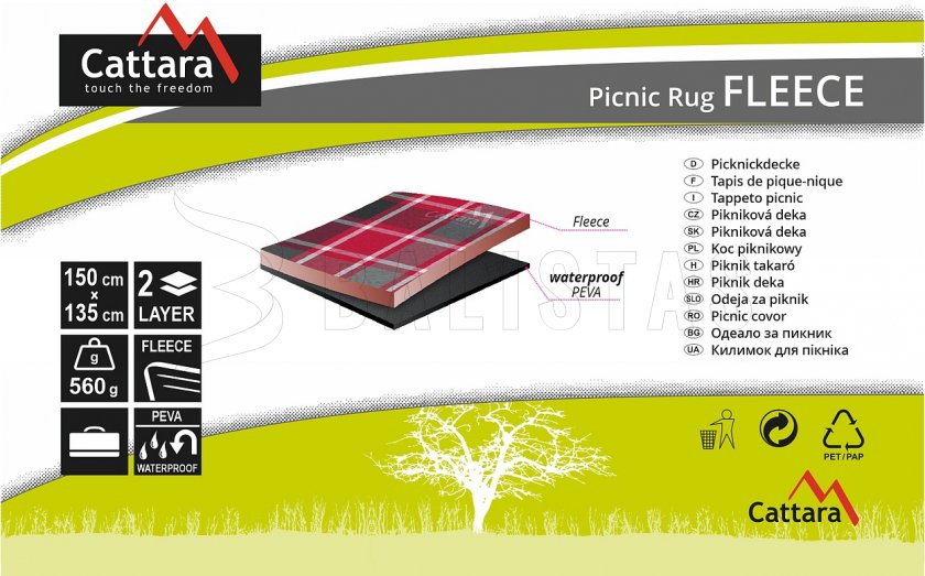 Piknik pléd Fleece 150x135 cm kék