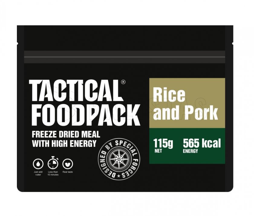 Dehidratált étel – rizs sertéshússal Tactical Foodpack