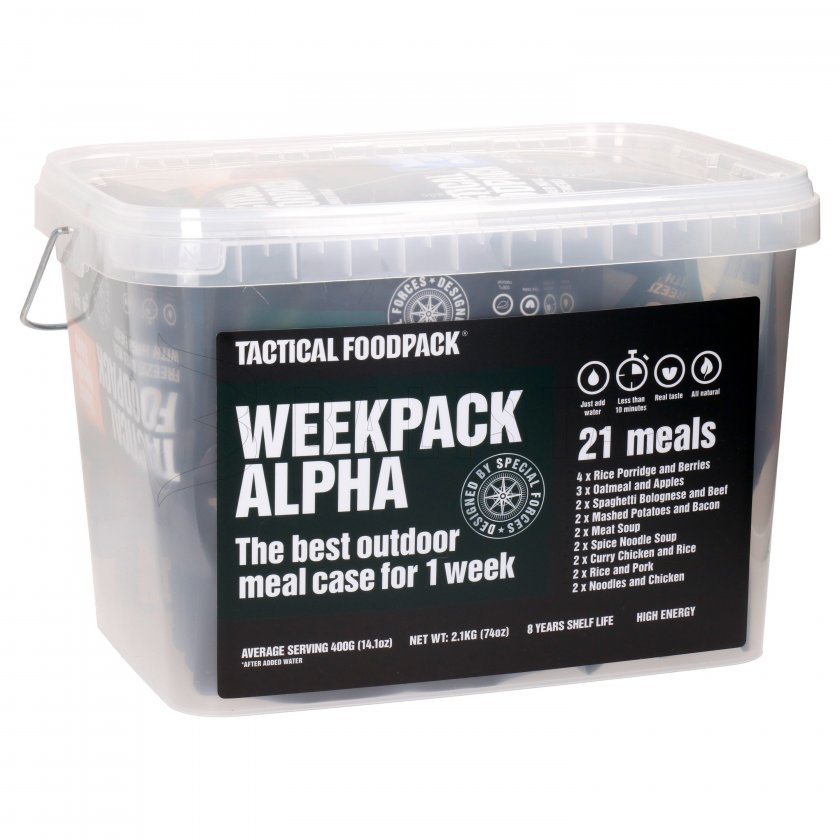Szett 21x Survival MRE dehidratált étel - Weekpack Alpha Tactical Foodpack