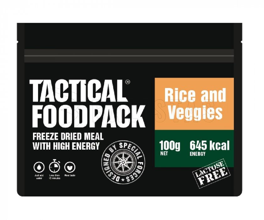 Dehidratált étel - zöldség rizzsel Tactical Foodpack