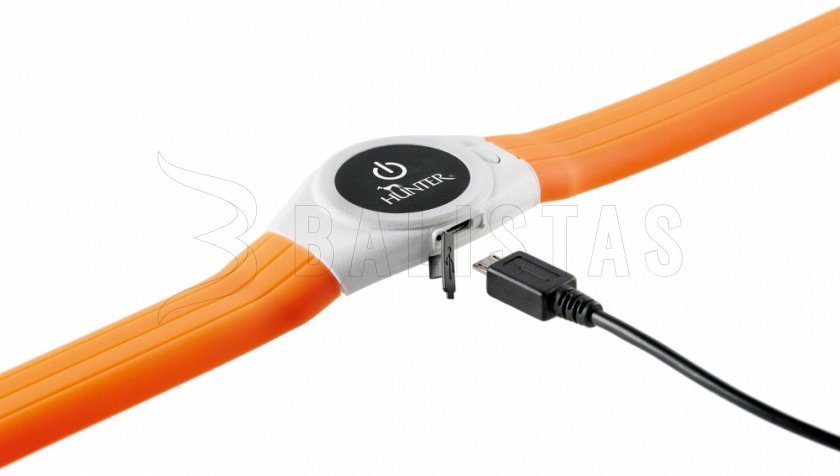 Világító nyakörv Hunter Yukon LED 20-63cm narancssárga