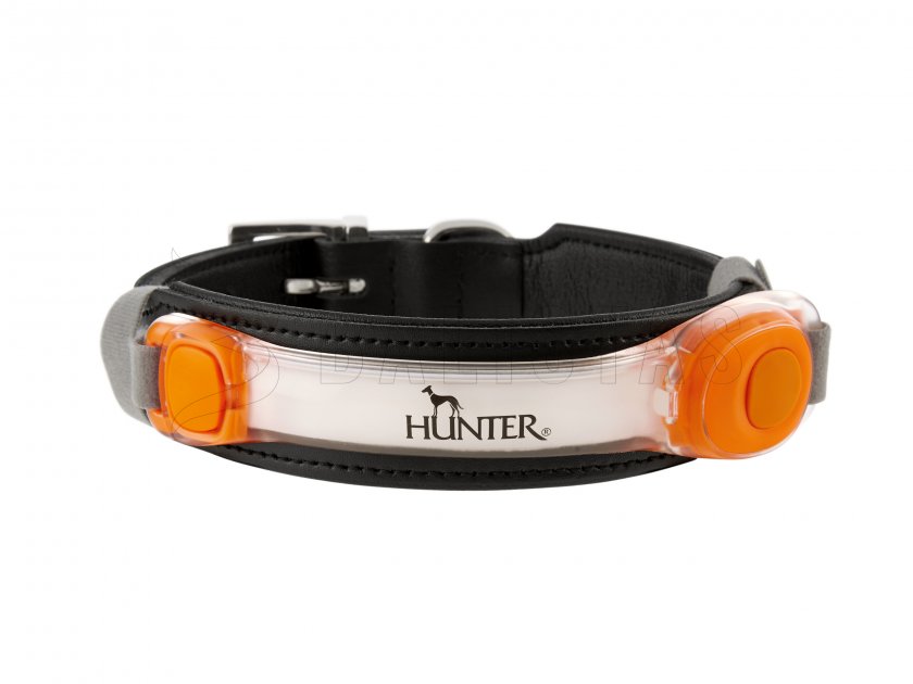 Világító LED nyakörvmedál Hunter, narancssárga