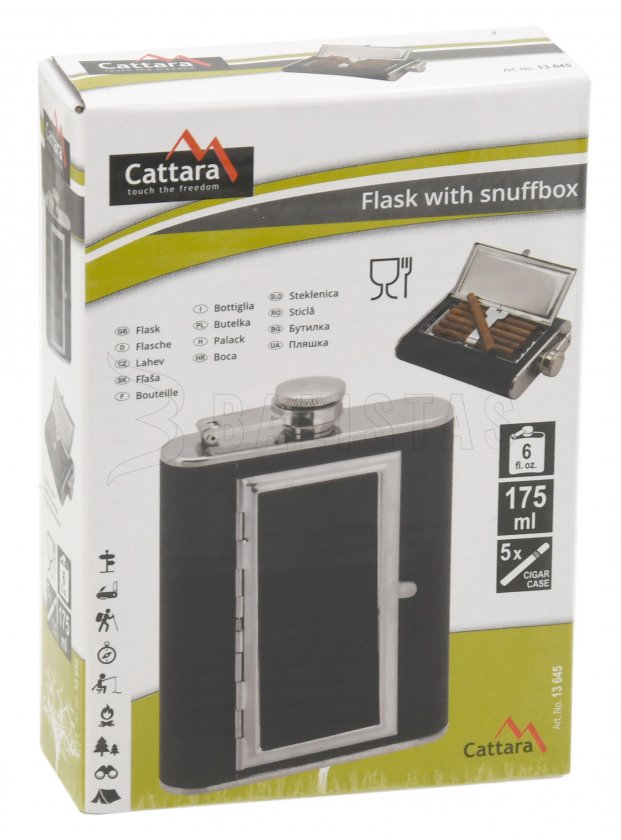 Placatka Cattara 175ml szivartartó tokkal