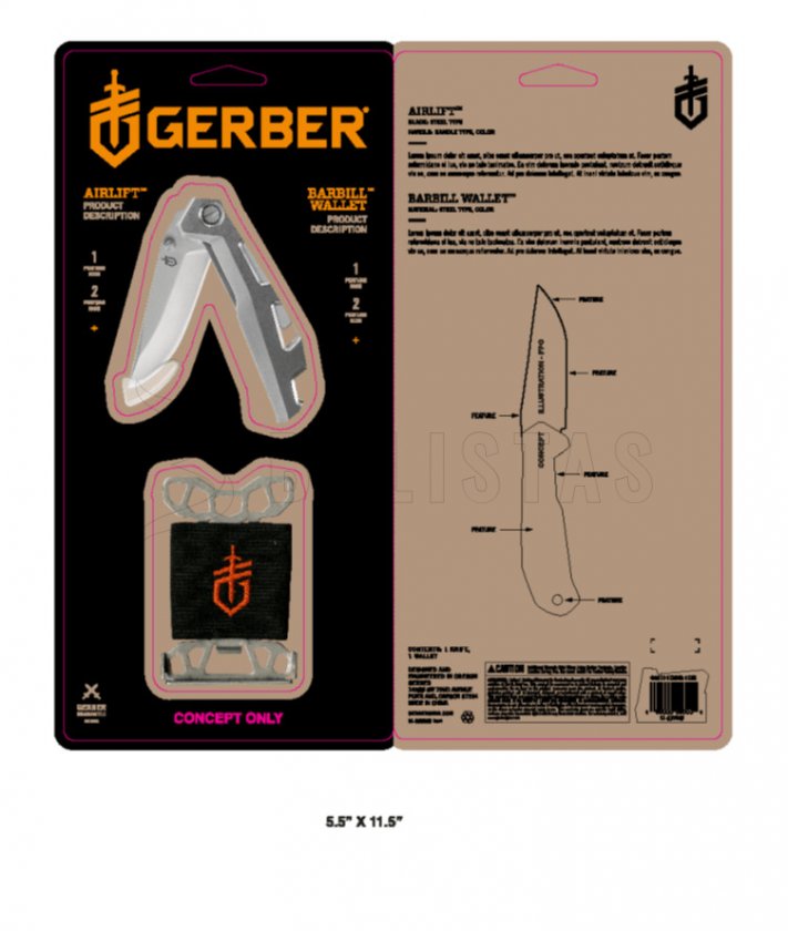 Gerber Airlift Silver kés szett + Barbill Wallet Silver pénztárca