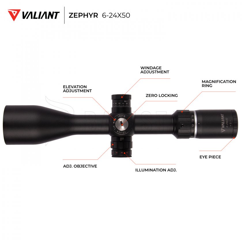 Valiant Zephyr 6-24x50 SF SIR Mil-Dot céltávcső