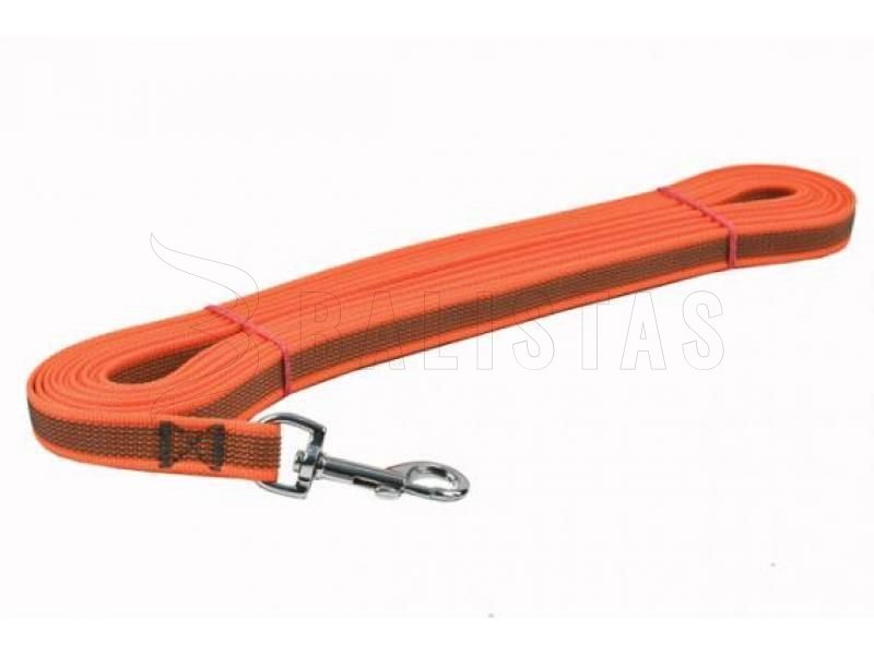 Stopovací póráz Dogtrace ezüst csat 20mm, 10m narancssárga